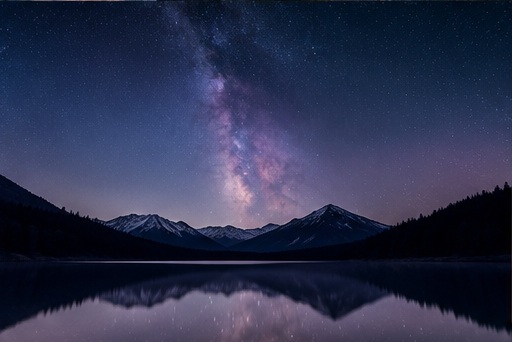 山湖與星空背景景色